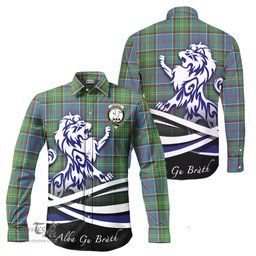 ScotsTee Shop Scottish Colville Clan Crest Tartan Alba Gu Brath Regal Lion Emblem Long Sleeve Shirt