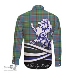 ScotsTee Shop Scottish Colville Clan Crest Tartan Alba Gu Brath Regal Lion Emblem Long Sleeve Shirt