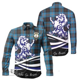 ScotsTee Shop Scottish Garden Clan Crest Tartan Alba Gu Brath Regal Lion Emblem Long Sleeve Shirt