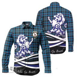ScotsTee Shop Scottish MacCorquodale Clan Crest Tartan Alba Gu Brath Regal Lion Emblem Long Sleeve Shirt