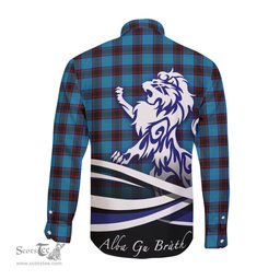 ScotsTee Shop Scottish Home Ancient Clan Crest Tartan Alba Gu Brath Regal Lion Emblem Long Sleeve Shirt
