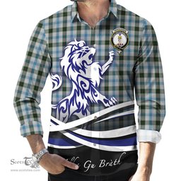 ScotsTee Shop Scottish Henderson Dress Clan Crest Tartan Alba Gu Brath Regal Lion Emblem Long Sleeve Shirt