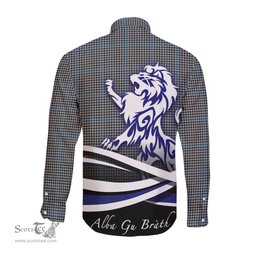 ScotsTee Shop Scottish Gladstone Clan Crest Tartan Alba Gu Brath Regal Lion Emblem Long Sleeve Shirt