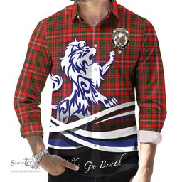 ScotsTee Shop Scottish MacKinnon Modern Clan Crest Tartan Alba Gu Brath Regal Lion Emblem Long Sleeve Shirt
