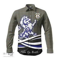 ScotsTee Shop Scottish Haig Clan Crest Tartan Alba Gu Brath Regal Lion Emblem Long Sleeve Shirt