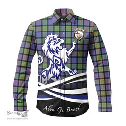 ScotsTee Shop Scottish MacDonald Ancient Clan Crest Tartan Alba Gu Brath Regal Lion Emblem Long Sleeve Shirt