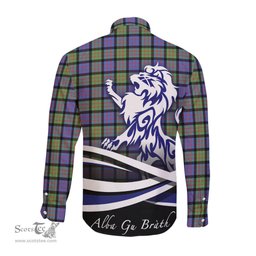 ScotsTee Shop Scottish MacDonald Ancient Clan Crest Tartan Alba Gu Brath Regal Lion Emblem Long Sleeve Shirt