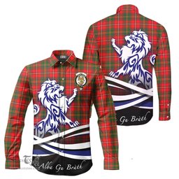 ScotsTee Shop Scottish Hay Modern Clan Crest Tartan Alba Gu Brath Regal Lion Emblem Long Sleeve Shirt