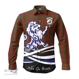 ScotsTee Shop Scottish MacAulay Clan Crest Tartan Alba Gu Brath Regal Lion Emblem Long Sleeve Shirt