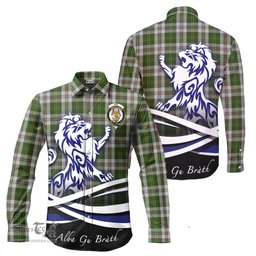 ScotsTee Shop Scottish Hay White Dress Clan Crest Tartan Alba Gu Brath Regal Lion Emblem Long Sleeve Shirt