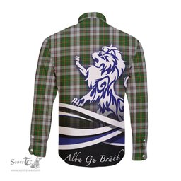 ScotsTee Shop Scottish Hay White Dress Clan Crest Tartan Alba Gu Brath Regal Lion Emblem Long Sleeve Shirt