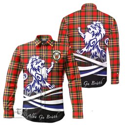 ScotsTee Shop Scottish MacGill Modern Clan Crest Tartan Alba Gu Brath Regal Lion Emblem Long Sleeve Shirt