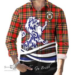 ScotsTee Shop Scottish MacGill Modern Clan Crest Tartan Alba Gu Brath Regal Lion Emblem Long Sleeve Shirt