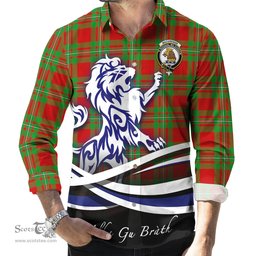 ScotsTee Shop Scottish MacGregor Modern Clan Crest Tartan Alba Gu Brath Regal Lion Emblem Long Sleeve Shirt