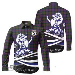 ScotsTee Shop Scottish MacDonell of Glengarry Clan Crest Tartan Alba Gu Brath Regal Lion Emblem Long Sleeve Shirt