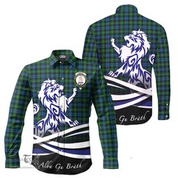 ScotsTee Shop Scottish Lamont Clan Crest Tartan Alba Gu Brath Regal Lion Emblem Long Sleeve Shirt