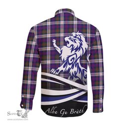 ScotsTee Shop Scottish MacDonald Dress Modern Clan Crest Tartan Alba Gu Brath Regal Lion Emblem Long Sleeve Shirt