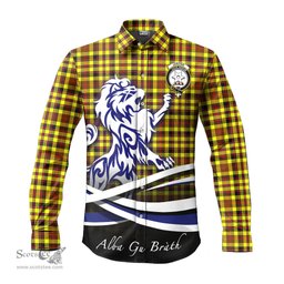 ScotsTee Shop Scottish Jardine Modern Clan Crest Tartan Alba Gu Brath Regal Lion Emblem Long Sleeve Shirt