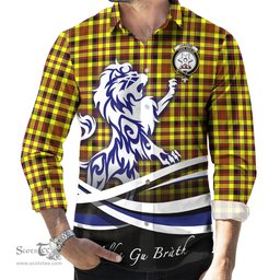 ScotsTee Shop Scottish Jardine Modern Clan Crest Tartan Alba Gu Brath Regal Lion Emblem Long Sleeve Shirt