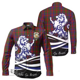 ScotsTee Shop Scottish Gow Clan Crest Tartan Alba Gu Brath Regal Lion Emblem Long Sleeve Shirt