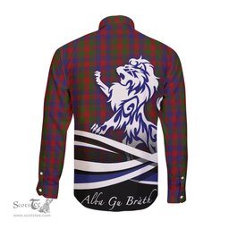 ScotsTee Shop Scottish Gow Clan Crest Tartan Alba Gu Brath Regal Lion Emblem Long Sleeve Shirt