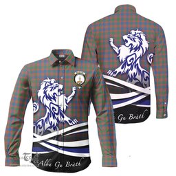 ScotsTee Shop Scottish MacIntyre Ancient Clan Crest Tartan Alba Gu Brath Regal Lion Emblem Long Sleeve Shirt