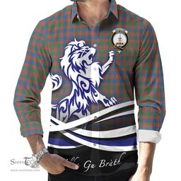 ScotsTee Shop Scottish MacIntyre Ancient Clan Crest Tartan Alba Gu Brath Regal Lion Emblem Long Sleeve Shirt
