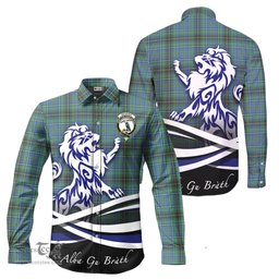 ScotsTee Shop Scottish MacInnes Ancient Clan Crest Tartan Alba Gu Brath Regal Lion Emblem Long Sleeve Shirt