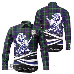 ScotsTee Shop Scottish Inglis Modern Clan Crest Tartan Alba Gu Brath Regal Lion Emblem Long Sleeve Shirt