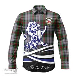 ScotsTee Shop Scottish MacDuff Dress Clan Crest Tartan Alba Gu Brath Regal Lion Emblem Long Sleeve Shirt