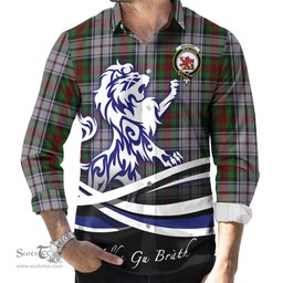 ScotsTee Shop Scottish MacDuff Dress Clan Crest Tartan Alba Gu Brath Regal Lion Emblem Long Sleeve Shirt