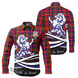 ScotsTee Shop Scottish Gow Modern Clan Crest Tartan Alba Gu Brath Regal Lion Emblem Long Sleeve Shirt