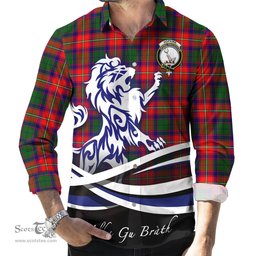 ScotsTee Shop Scottish Hopkirk Clan Crest Tartan Alba Gu Brath Regal Lion Emblem Long Sleeve Shirt