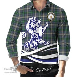 ScotsTee Shop Scottish MacDowall Clan Crest Tartan Alba Gu Brath Regal Lion Emblem Long Sleeve Shirt