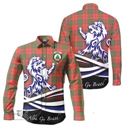 ScotsTee Shop Scottish Grant Ancient Clan Crest Tartan Alba Gu Brath Regal Lion Emblem Long Sleeve Shirt