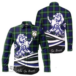ScotsTee Shop Scottish Lammie Clan Crest Tartan Alba Gu Brath Regal Lion Emblem Long Sleeve Shirt