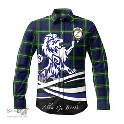 ScotsTee Shop Scottish Lammie Clan Crest Tartan Alba Gu Brath Regal Lion Emblem Long Sleeve Shirt