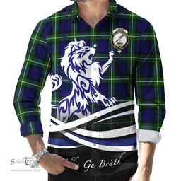ScotsTee Shop Scottish Lammie Clan Crest Tartan Alba Gu Brath Regal Lion Emblem Long Sleeve Shirt
