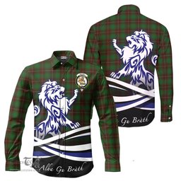 ScotsTee Shop Scottish MacFie Hunting Clan Crest Tartan Alba Gu Brath Regal Lion Emblem Long Sleeve Shirt