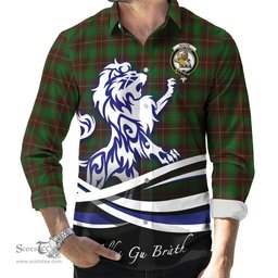 ScotsTee Shop Scottish MacFie Hunting Clan Crest Tartan Alba Gu Brath Regal Lion Emblem Long Sleeve Shirt