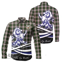 ScotsTee Shop Scottish MacKinnon Dress Clan Crest Tartan Alba Gu Brath Regal Lion Emblem Long Sleeve Shirt