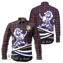 ScotsTee Shop Scottish MacDonald Modern Clan Crest Tartan Alba Gu Brath Regal Lion Emblem Long Sleeve Shirt