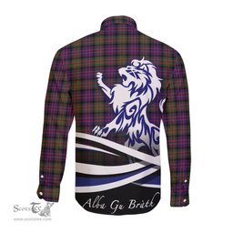 ScotsTee Shop Scottish MacDonald Modern Clan Crest Tartan Alba Gu Brath Regal Lion Emblem Long Sleeve Shirt