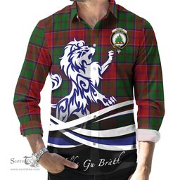 ScotsTee Shop Scottish Grant Clan Crest Tartan Alba Gu Brath Regal Lion Emblem Long Sleeve Shirt