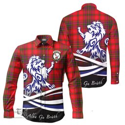 ScotsTee Shop Scottish MacDougall Modern Clan Crest Tartan Alba Gu Brath Regal Lion Emblem Long Sleeve Shirt