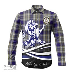 ScotsTee Shop Scottish Livingston Dress Clan Crest Tartan Alba Gu Brath Regal Lion Emblem Long Sleeve Shirt