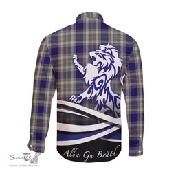 ScotsTee Shop Scottish Livingston Dress Clan Crest Tartan Alba Gu Brath Regal Lion Emblem Long Sleeve Shirt