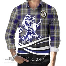 ScotsTee Shop Scottish Livingston Dress Clan Crest Tartan Alba Gu Brath Regal Lion Emblem Long Sleeve Shirt