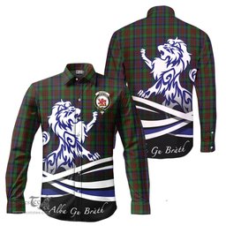 ScotsTee Shop Scottish MacDuff Hunting Clan Crest Tartan Alba Gu Brath Regal Lion Emblem Long Sleeve Shirt