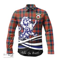ScotsTee Shop Scottish MacDuff Ancient Clan Crest Tartan Alba Gu Brath Regal Lion Emblem Long Sleeve Shirt